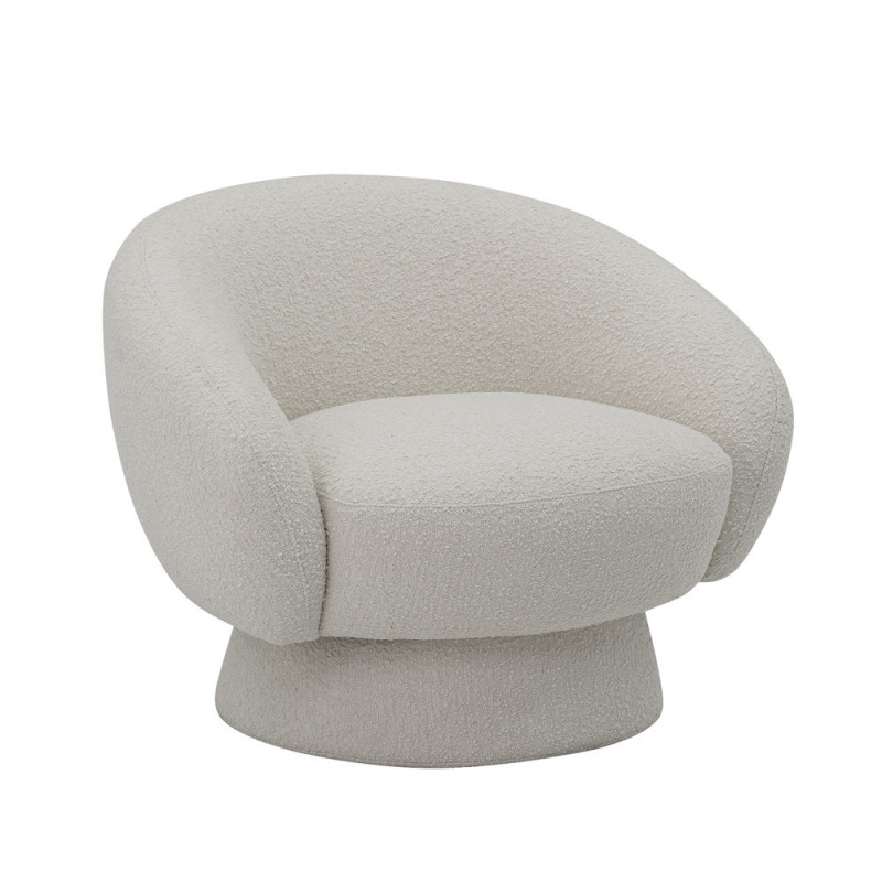 Fauteuil rond tissu boucle blanc Bloomingville - Pereiro