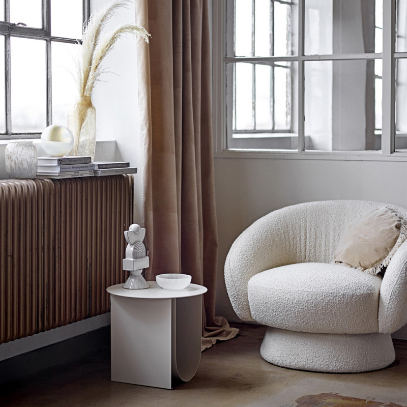 Fauteuil rond blanc design Bloomingville - Pereiro