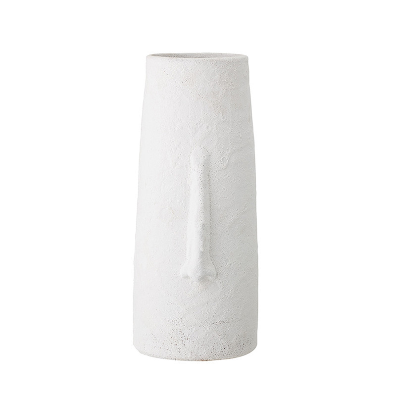 Vase déco visage blanc en terre cuite Bloomingville - Terra