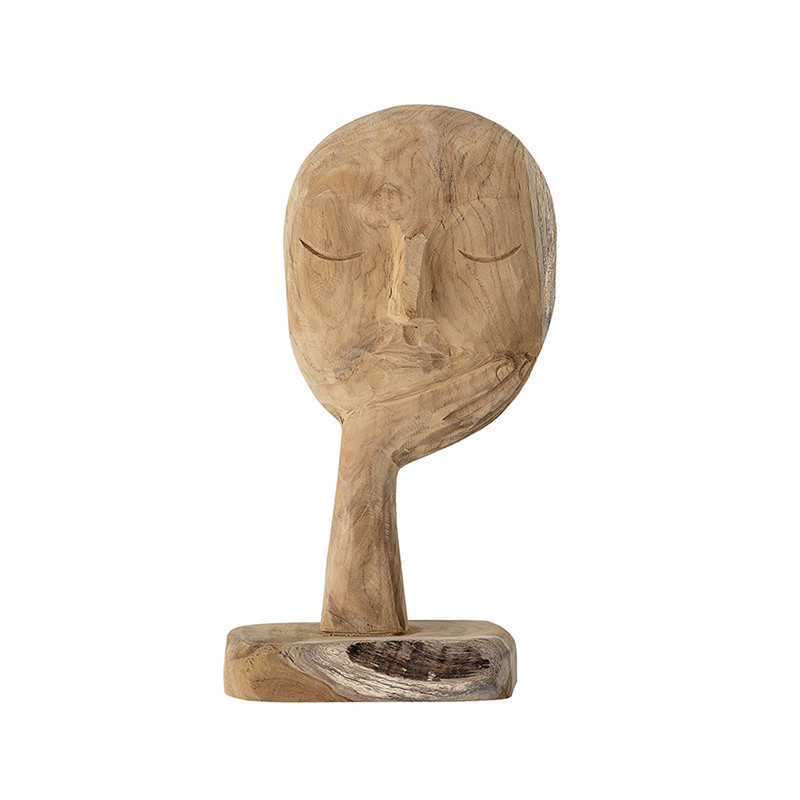 Sculpture en bois visage abstrait Bloomingville - Arty