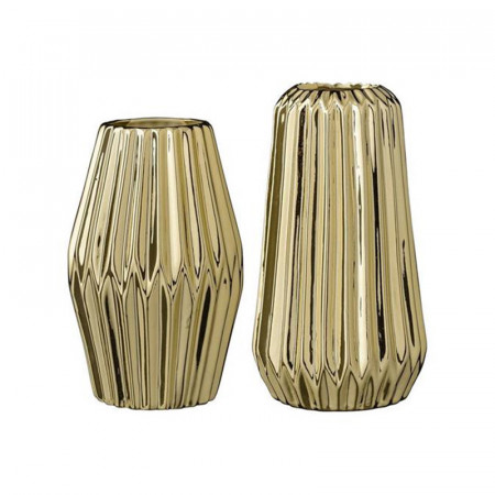 Vases géométriques design dorés Bloomingville - Erode 