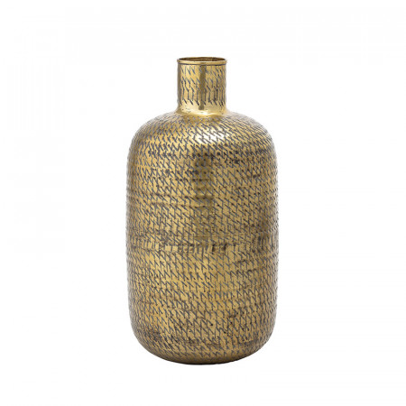 Grand vase à poser en métal doré martelé design - Vilo 