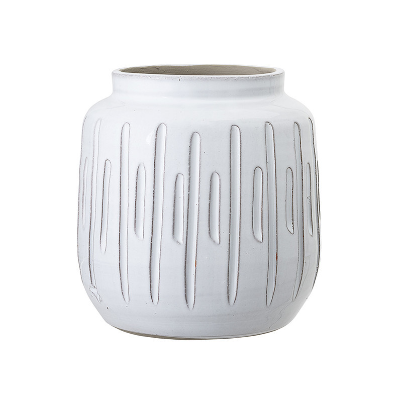 Vase blanc déco H 16,50cm - Terracotta 