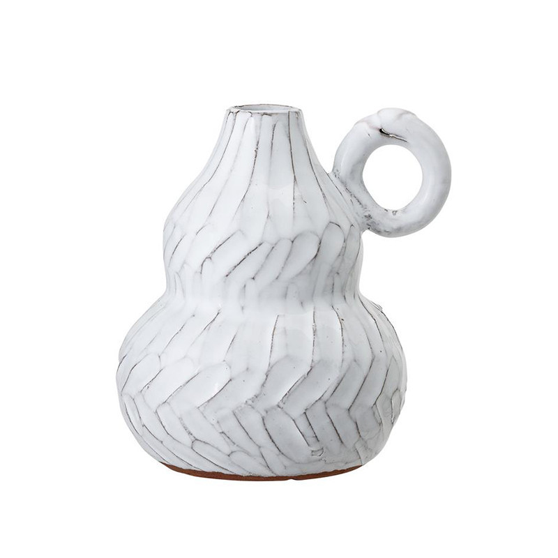 Vase déco blanc H 12,50cm - Terracotta 