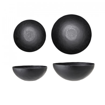 Set de 2 saladier en aluminium noir design - Coppa 