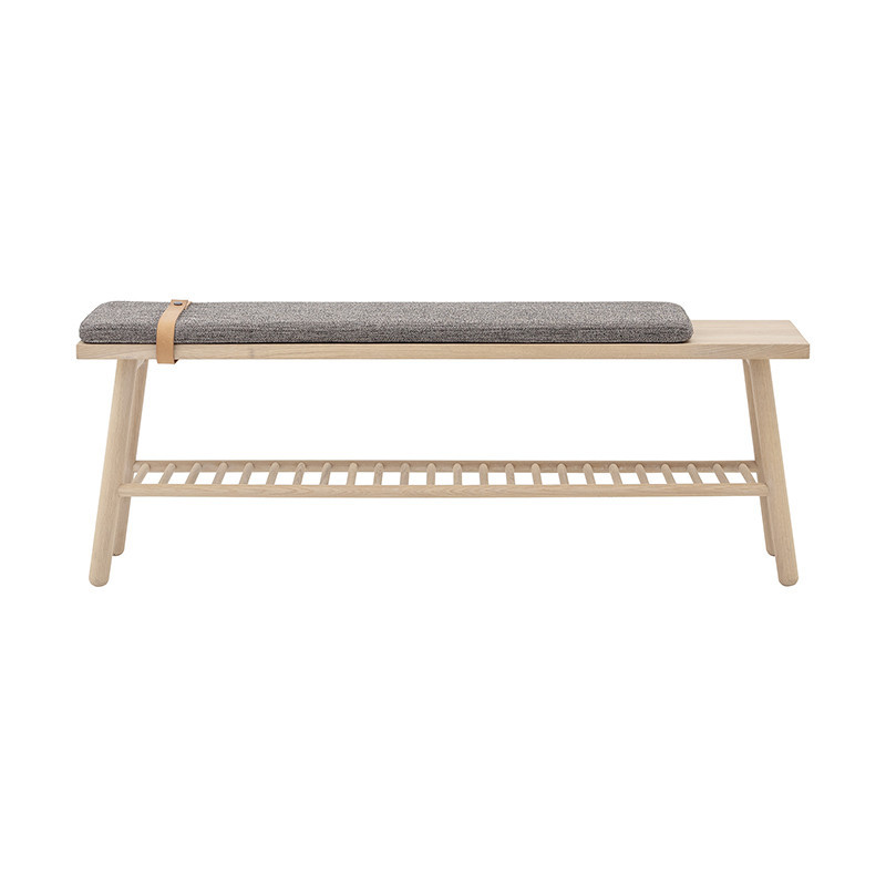 Banc D Entree En Bois Coussin Gris Scandinave Sur Cdc Design