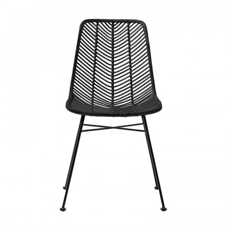 Chaise en rotin tressé noir Bloomingville design - Lena 