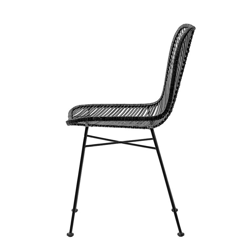 Chaise en rotin tressé noir Bloomingville design - Lena 