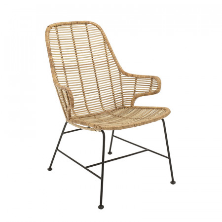 Fauteuil rotin naturel design avec accoudoirs Bloomingville