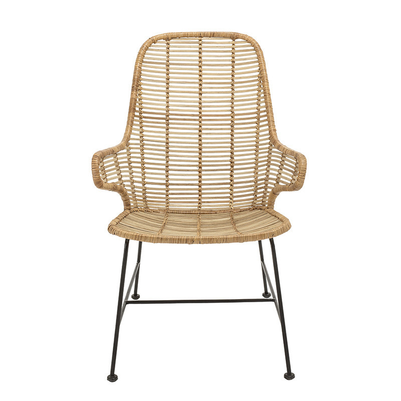 Fauteuil en rotin design avec accoudoirs Bloomingville