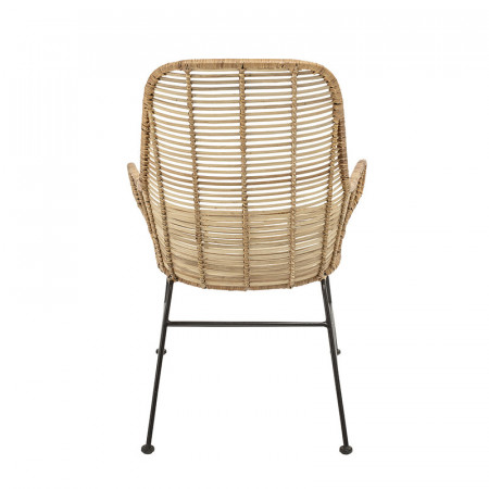 Fauteuil design en rotin naturel avec accoudoirs Bloomingville