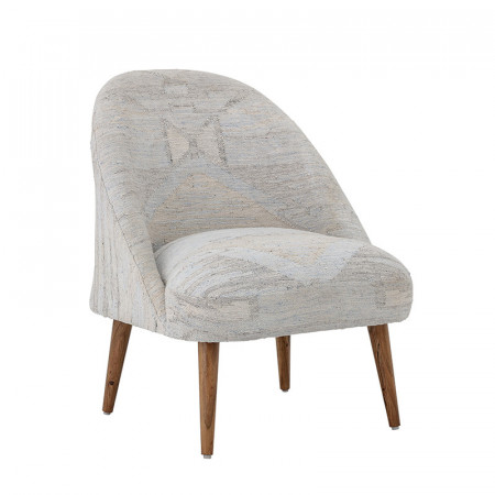 Fauteuil gris motif aztèque style bohème