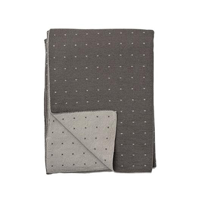 Plaid à pois en laine gris Bloomingville