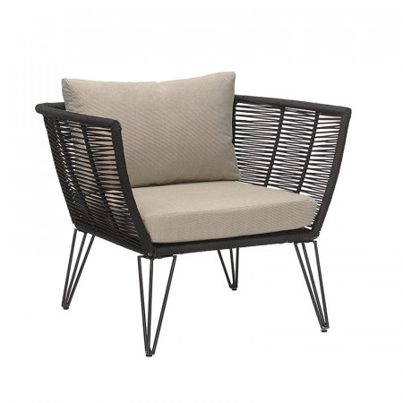 Fauteuil de jardin design beige et noir Bloomingville