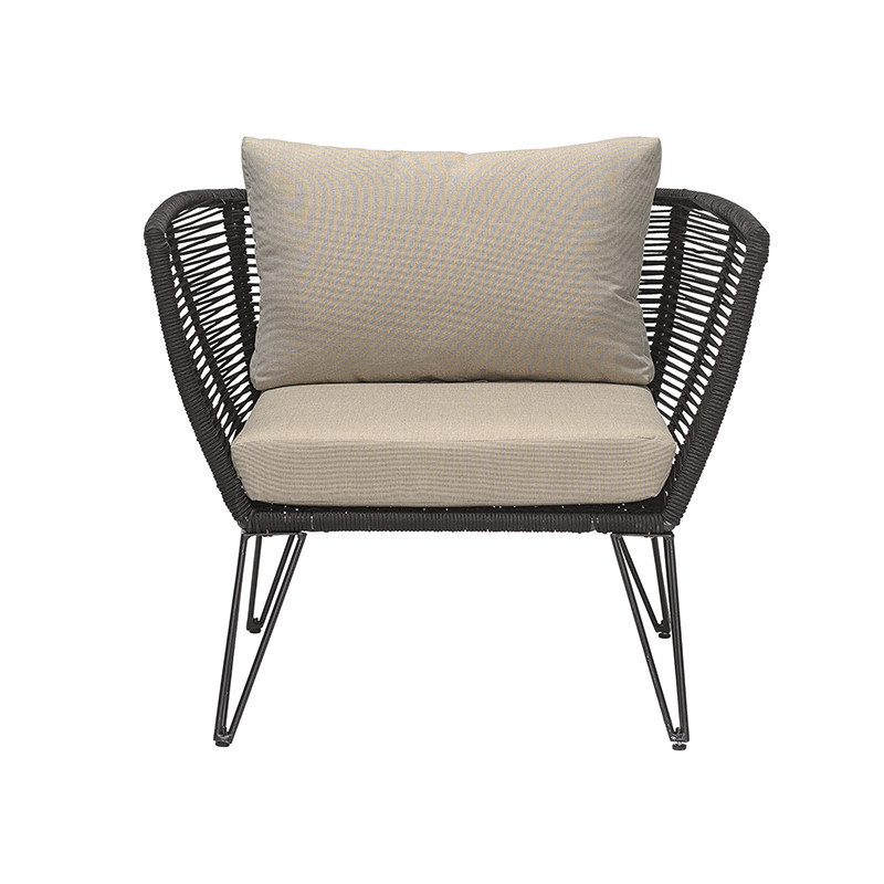 Fauteuil de jardin confortable beige et noir Bloomingville - Forest 