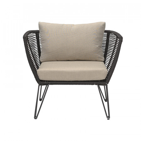 Fauteuil de jardin confortable beige et noir Bloomingville - Forest 