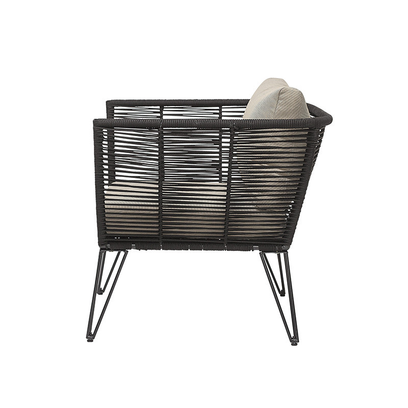 Fauteuil de jardin confortable beige et noir Bloomingville - Forest 