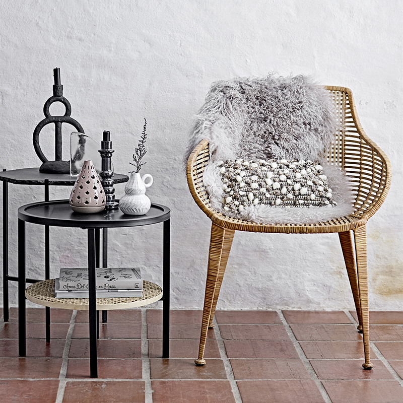 Fauteuil rotin design avec accoudoirs Bloomingville