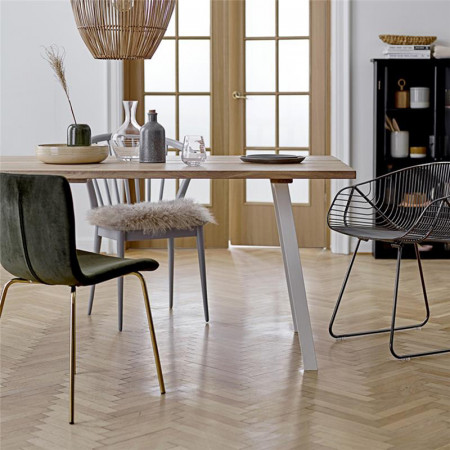 Table bois et métal blanc design