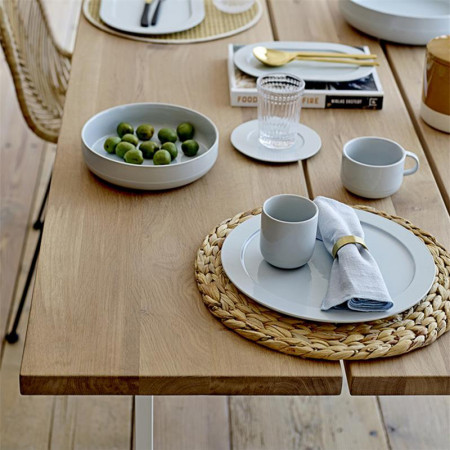 Table bois naturel et métal blanc design Bloomingville