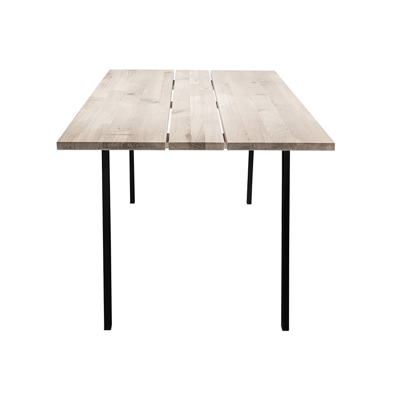 Table à manger bois naturel et métal noir design - Whit 
