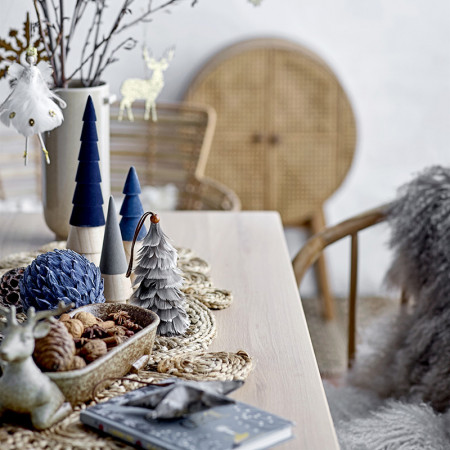 Table de repas bois naturel et métal noir design Bloomingville