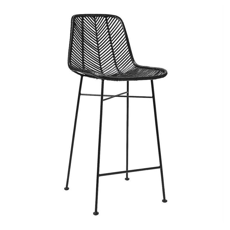 Tabouret de bar en rotin noir Bloomingville - Lena