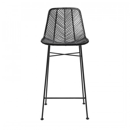 Tabouret de bar rotin noir Bloomingville