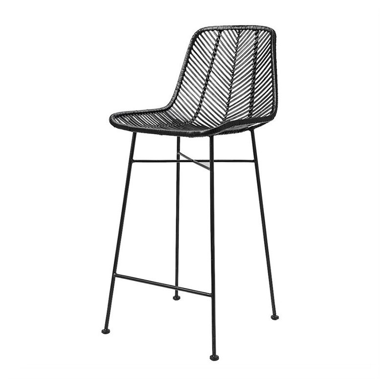 Tabouret de bar en rotin noir Bloomingville - Lena