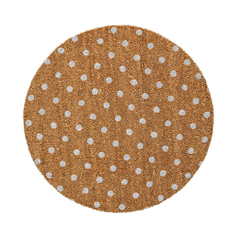 Paillasson rond design à pois en coco Bloomingville