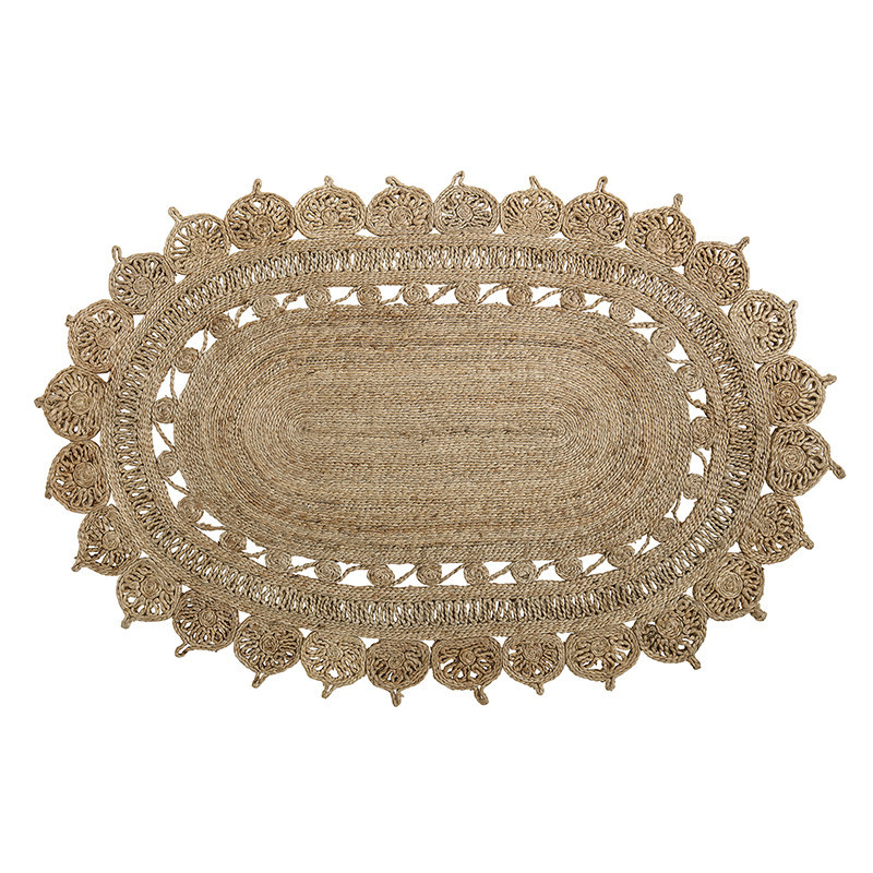 Tapis en jute oval bohème Bloomingville - Lilio