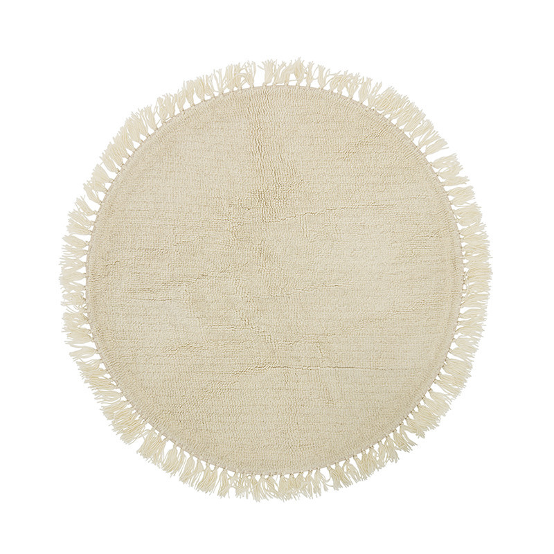 Tapis blanc à franges rond Bloomingville D110cm - Maëlie