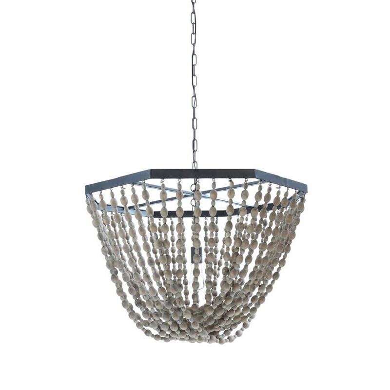 Lustre perles de bois design - Costa 