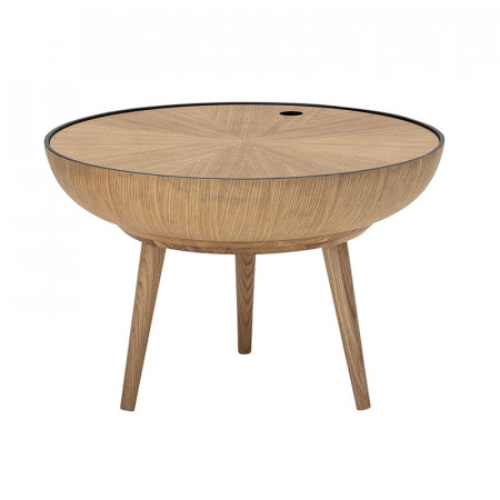 Table basse avec coffre en bois ronde Bloomingville