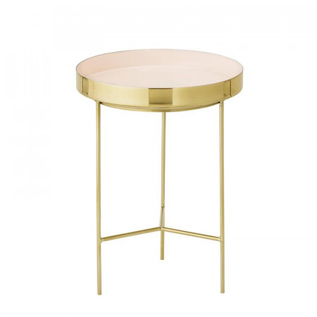 Table d'appoint rose et dorée Bloomingville