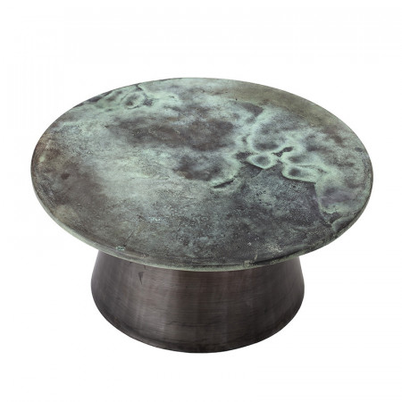 Table basse ronde noir en fer / aluminium Bloomingville - Marg 
