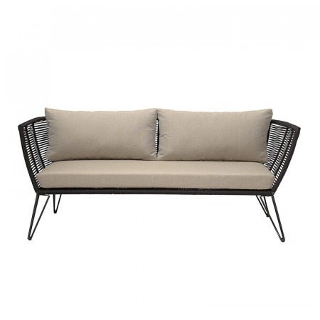 Canapé de jardin noir et beige design Bloomingville