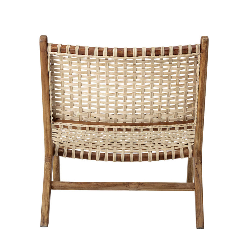 Fauteuil en rotin bas et bois de teck Bloomingville - Casi