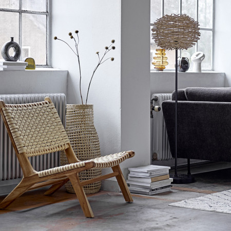 Fauteuil bas Bloomingville en rotin et bois de teck - Casi