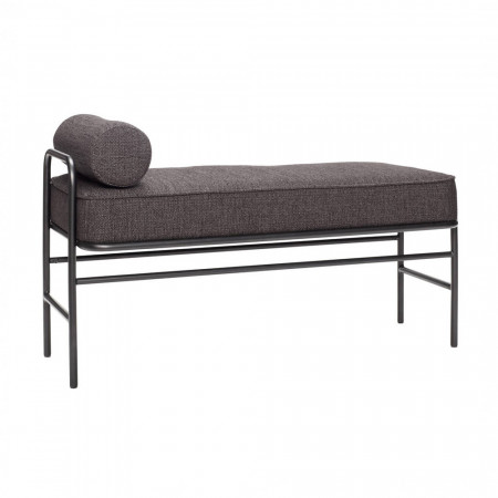 Banc entrée design noir avec assise matelassée - Bolbi