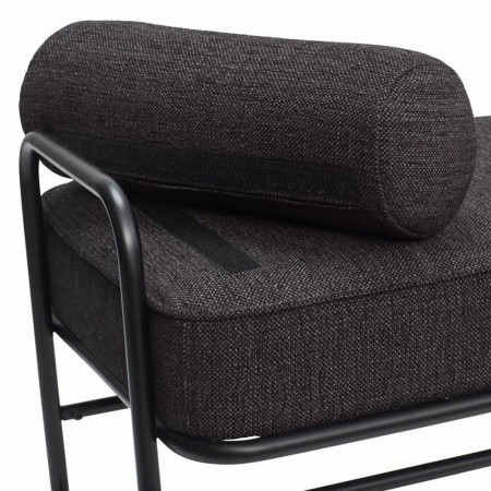 Banc d'entrée design noir avec assise matelassée - Bolbi 