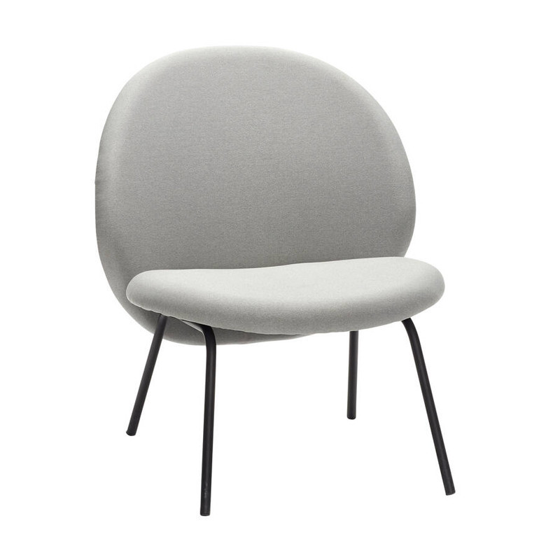 Fauteuil gris clair design en tissu Hubsch - Cléo 