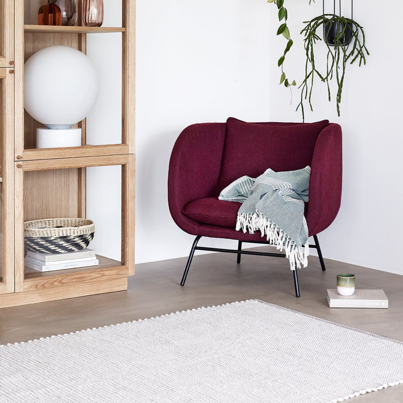 Fauteuil bordeaux contemporain avec accoudoirs - Pruni 