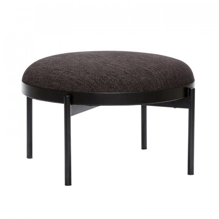 Pouf salon design noir rond Hubsch - Bolbi