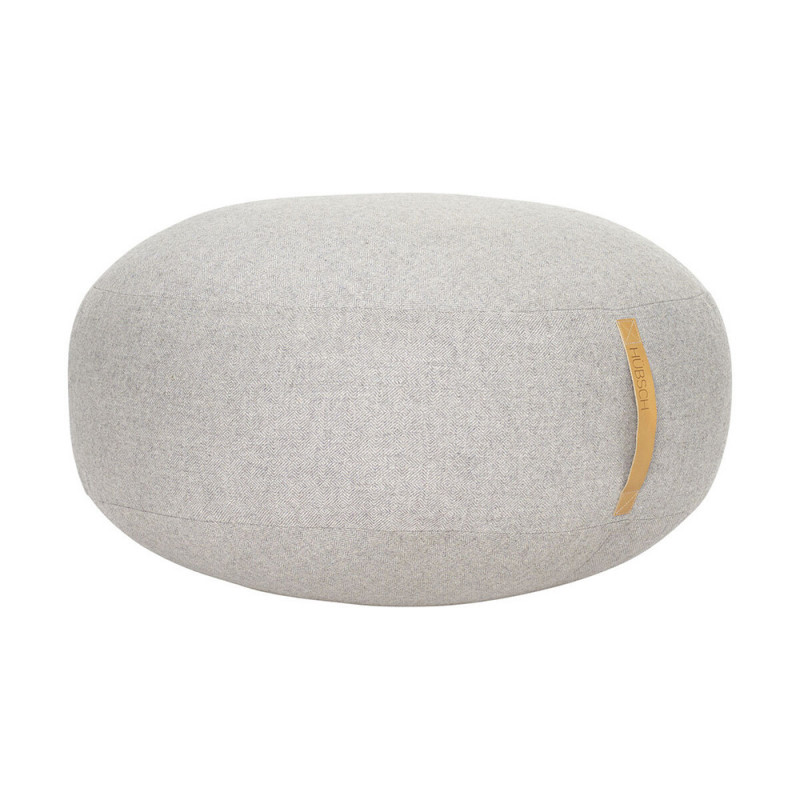 Pouf gris clair rond scandinave Hubsch - Puly
