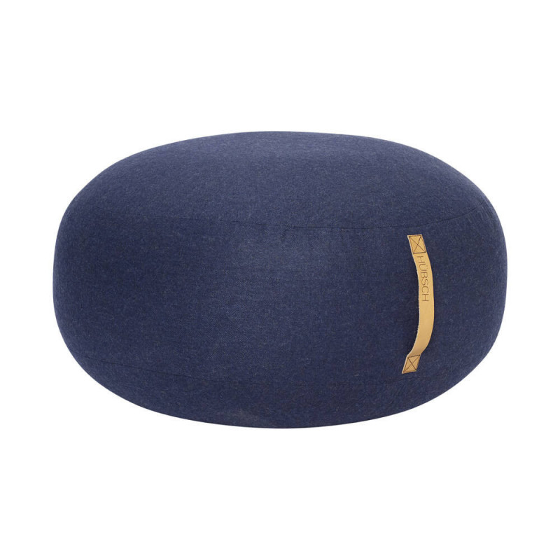 Pouf bleu marine rond Hubsch - Puly 