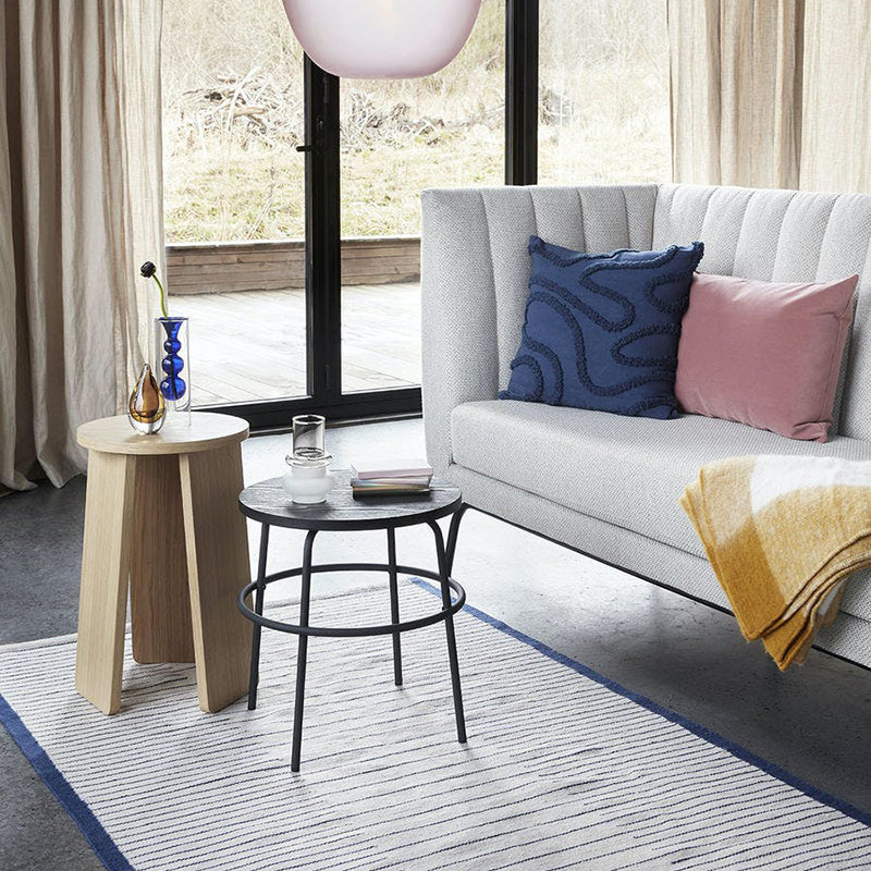Tapis blanc et bleu design 180x120 Hubsch - Titren