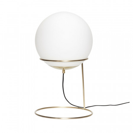 Lampe design en verre blanc et pied doré Hubsch - Lary