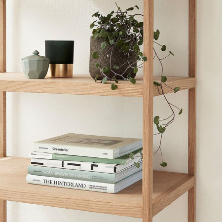 Bibliothèque meuble bois naturel 6 étagères - Sine