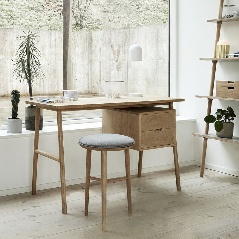 Bureau en bois 2 tiroirs style scandinave - Sine 